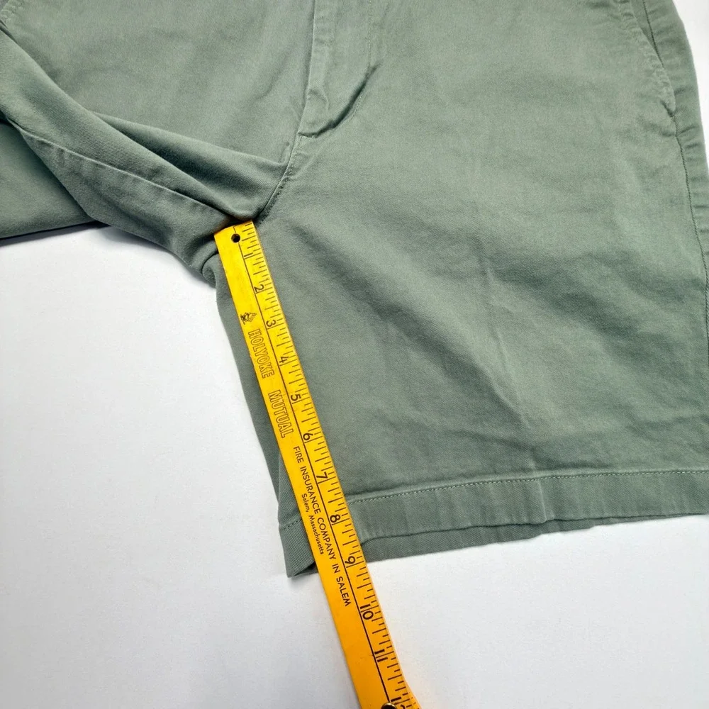 J Crew Chino Shorts Mens 35 Green 9 Inch Inseam‎ Classic Flat Front Casual